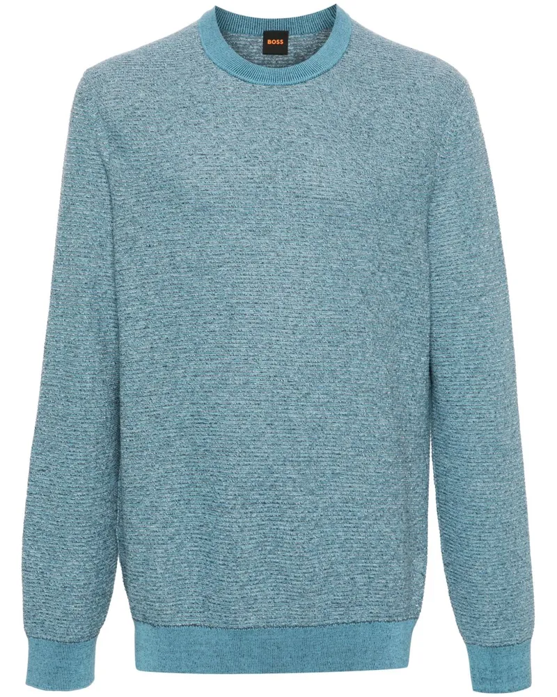 HUGO BOSS Pullover mit meliertem Effekt - Blau Blau