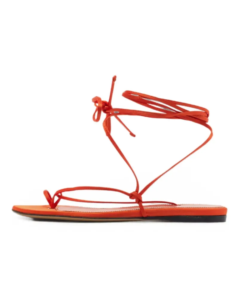 ATTICO strappy ankle-wrap ballet flats - Orange Orange
