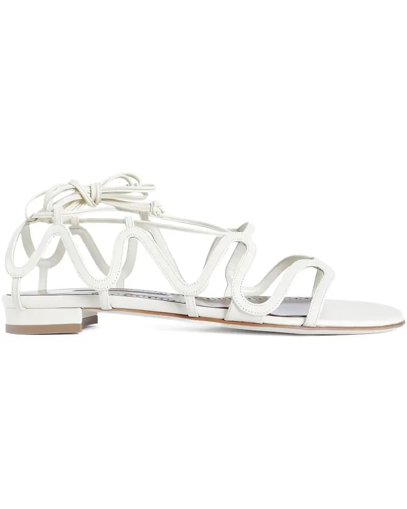 Manolo Blahnik Fawdaflat Sandalen - Weiß Weiß