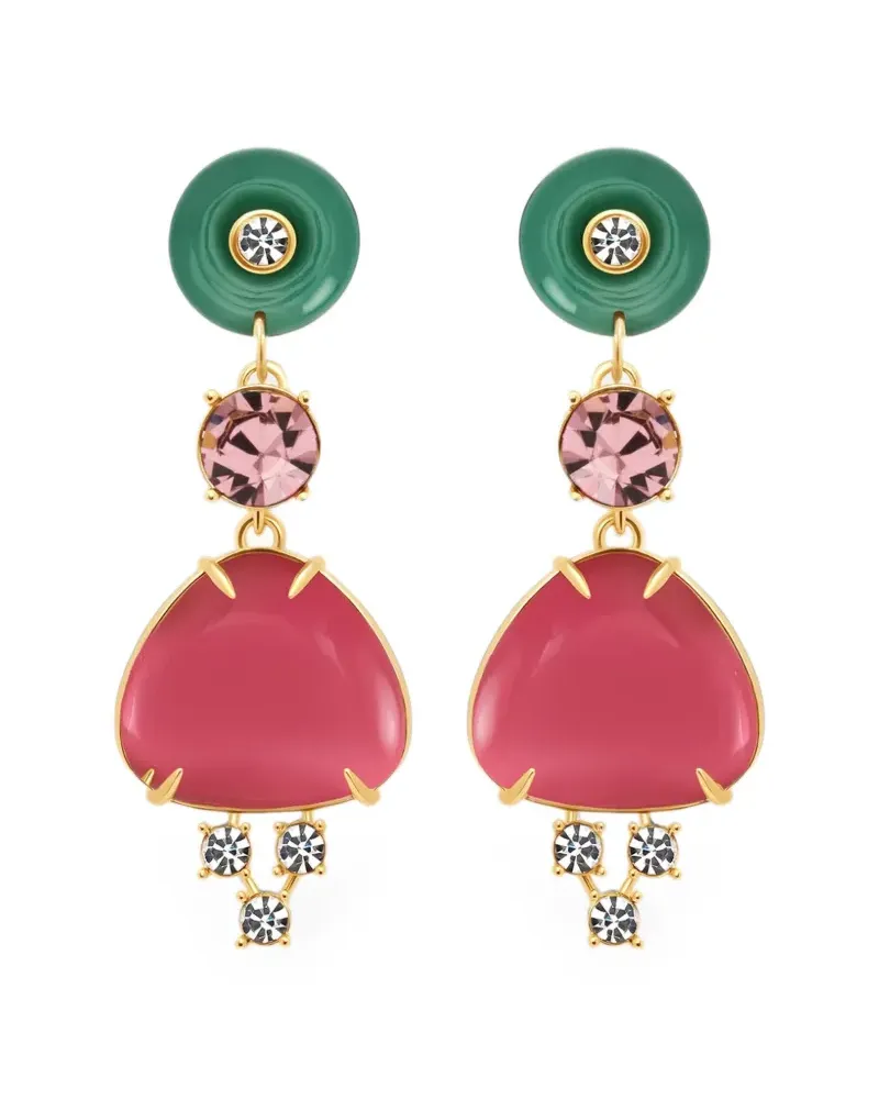 Oscar de la Renta Ohrclips mit Cabochon - Rosa Rosa