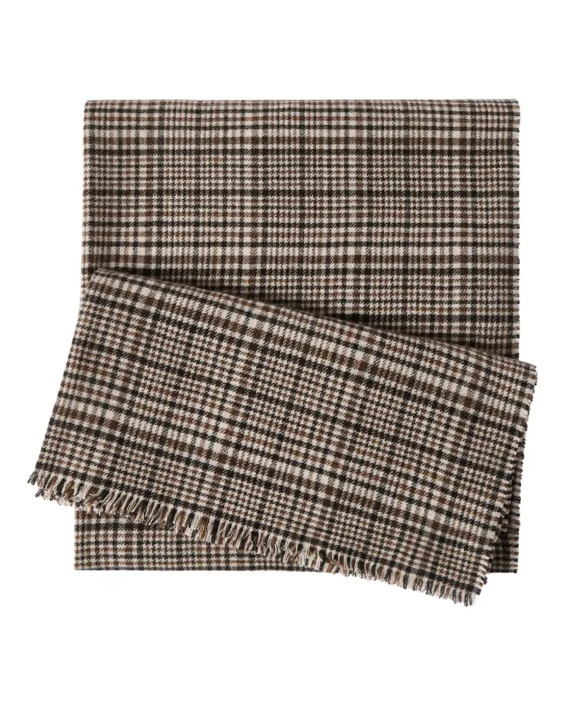Brunello Cucinelli Kaschmir Prince of Wales Schal - Braun Braun