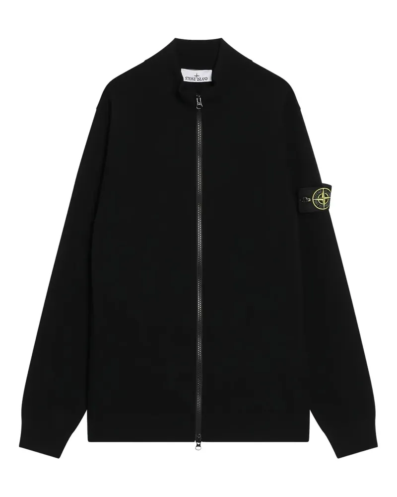 Stone Island Cardigan mit Logo-Patch - Schwarz Schwarz