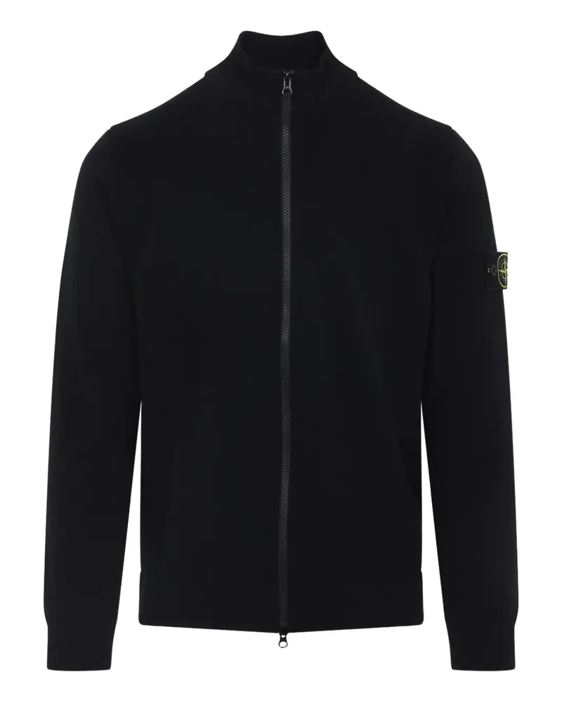 Stone Island Cardigan mit Logo-Patch - Schwarz Schwarz