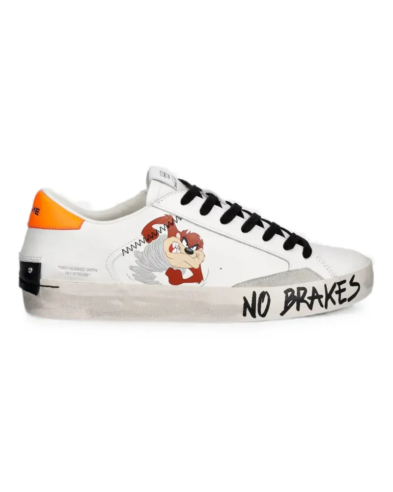 Crime x Looney Tunes distressed-effect Taz-print sneakers - Weiß Weiß