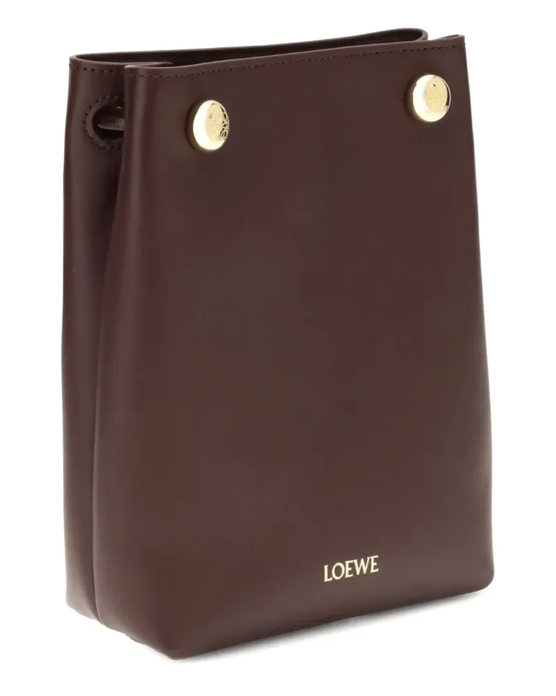 Loewe Clutch aus Kalbsleder mit Kordelzug - Braun Braun