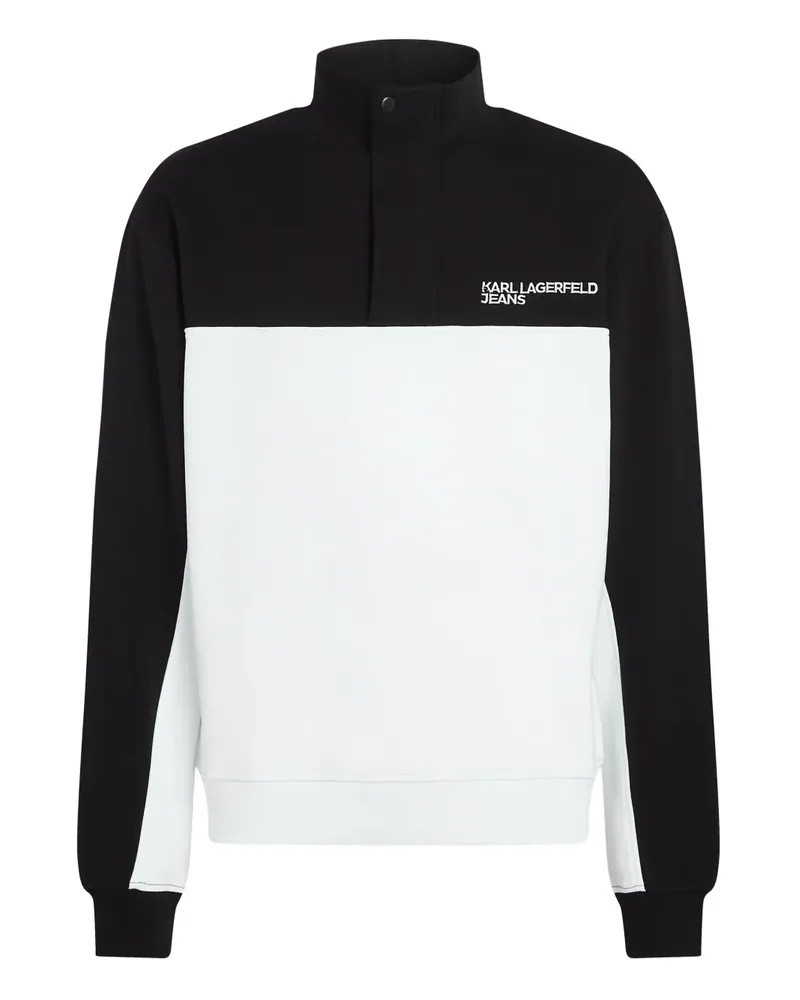Karl Lagerfeld Sweatshirt mit kurzem Reißverschluss - Schwarz Schwarz