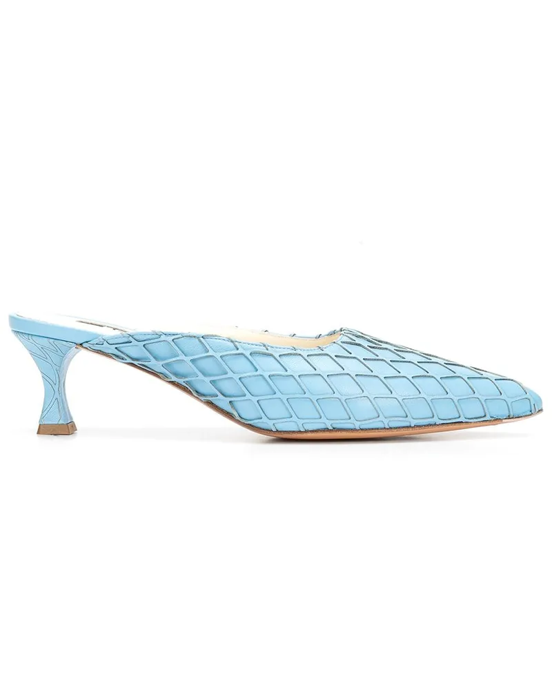 Rochas Mules mit Laser-Cuts Blau