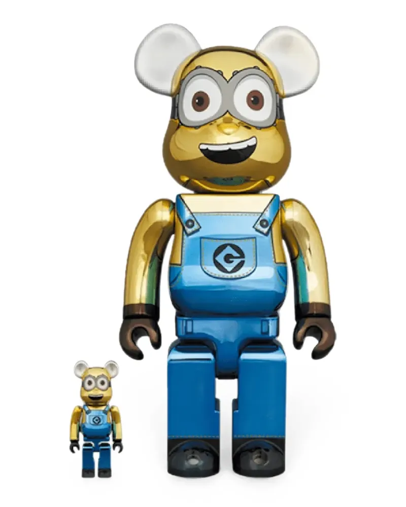 Medicom Toy x Dave Chrome Version Minions Bearbrick Figuren-Set - Gold Gold