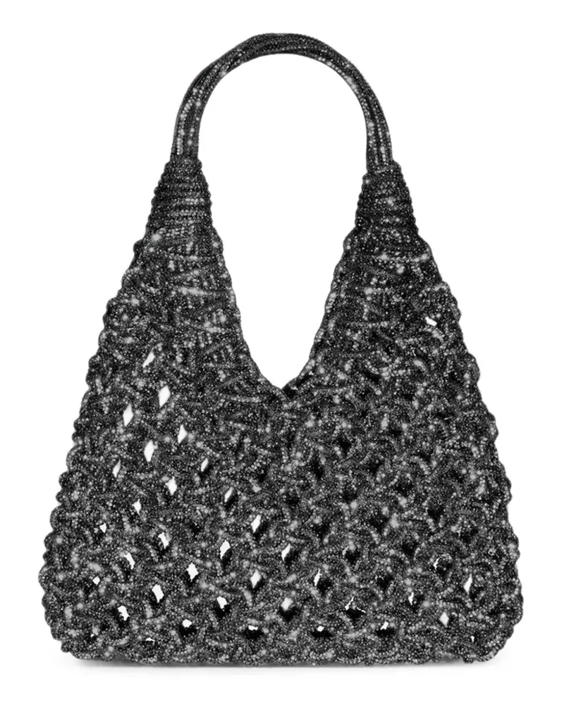 HIBOURAMA Vannifique Schultertasche mit Kristallen - Schwarz Schwarz