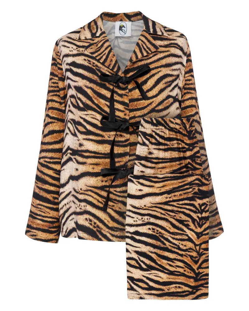 SLEEPER Pyjama mit The Bow Tiger-Print - Braun Braun