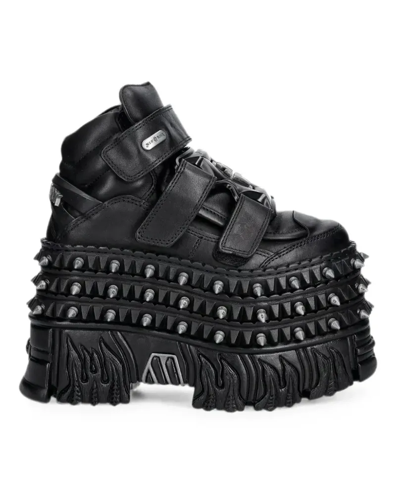 New Rock Spiked Plateau-Sneakers - Schwarz Schwarz
