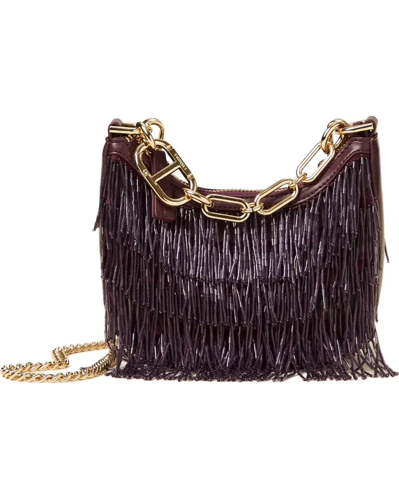 Twin-Set Coissant Schultertasche mit Fransen - Rot Rot