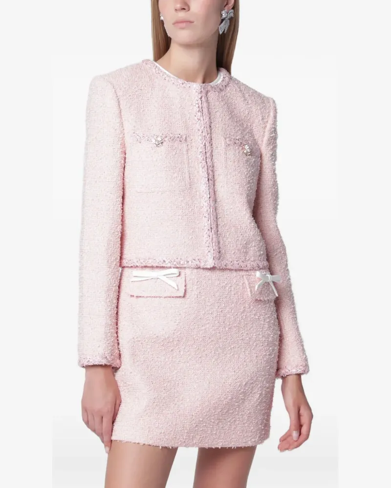Self-Portrait sequin-embellished bouclé jacket - Rosa Rosa