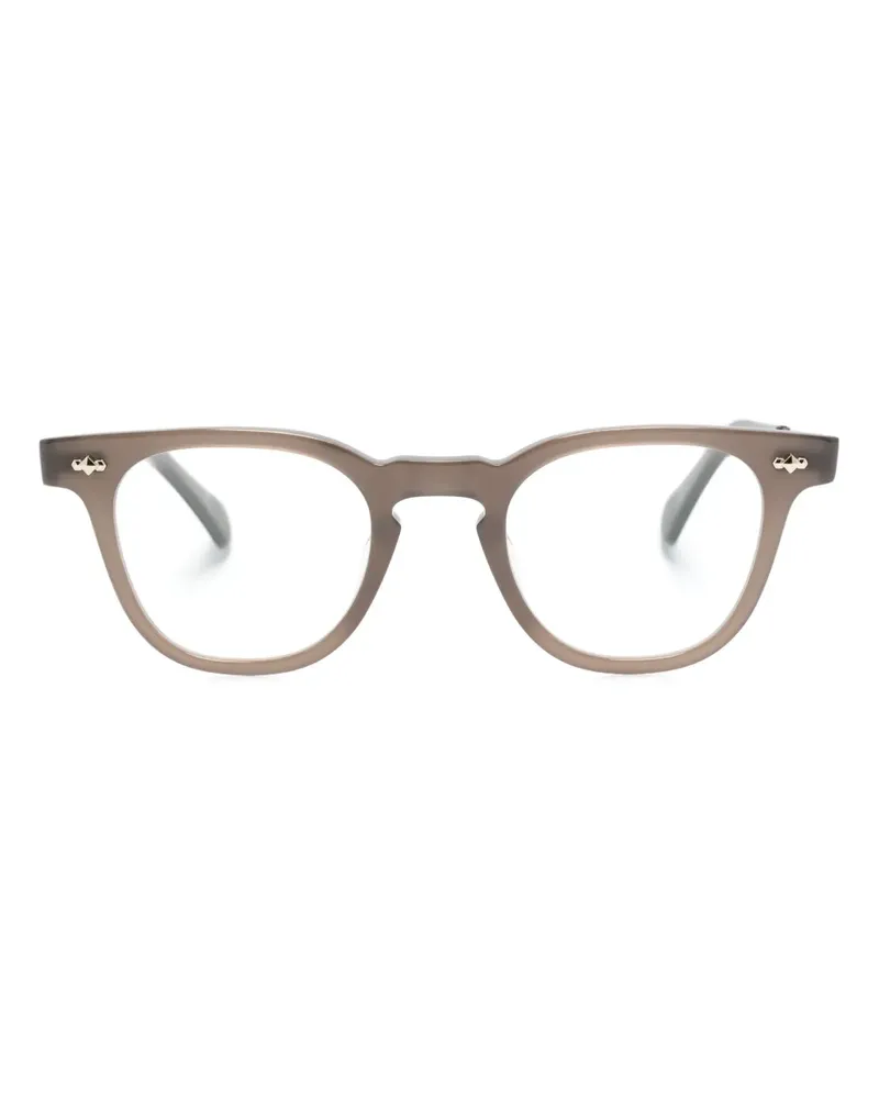 Garrett Leight Brille mit breitem Gestell - Braun Braun
