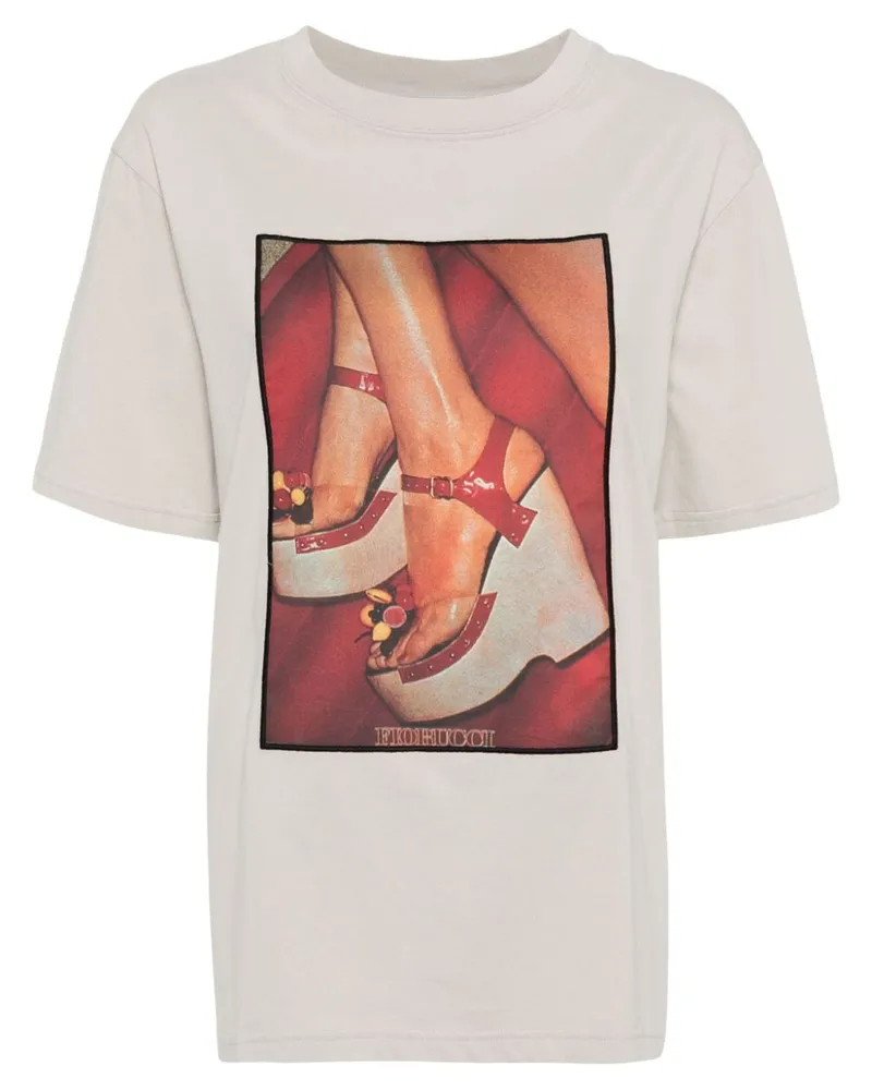 Fiorucci T-Shirt aus Bio-Baumwolle Grau