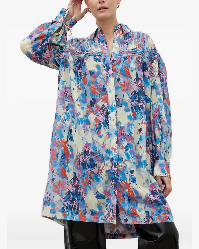 Day Birger et Mikkelsen Midikleid mit abstraktem Print - Blau Blau