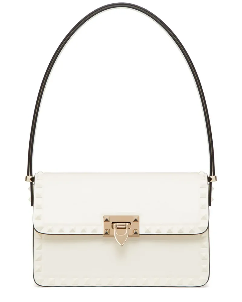 Valentino Garavani Rockstud Schultertasche 23cm - Weiß Weiß