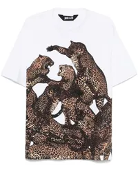 Just Cavalli T-Shirt mit Leoparden-Print Weiß