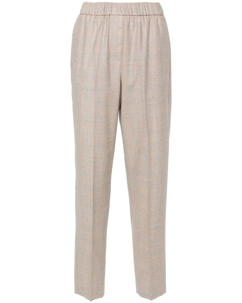 Peserico Karierte Tapered-Hose - Nude Nude
