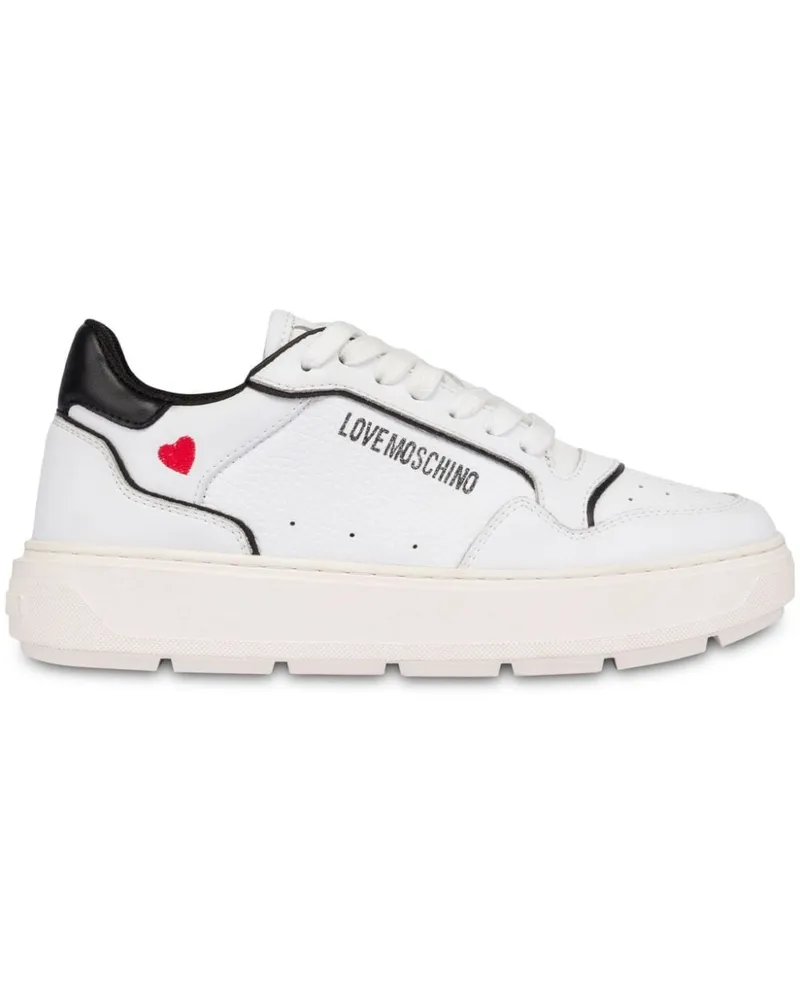 Moschino Sneakers mit Logo-Print Weiß