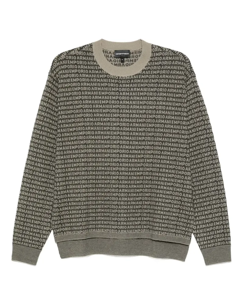Emporio Armani Pullover mit Logo-Print - Grün Grün