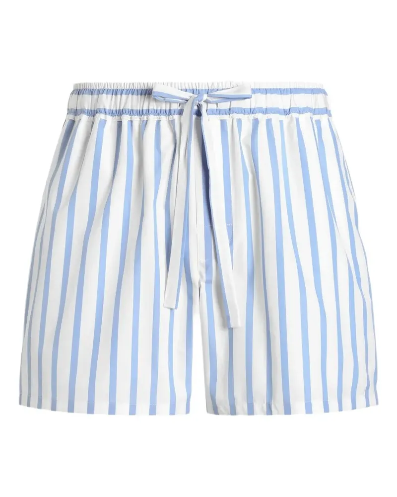 Dolce & Gabbana Gestreifte Shorts mit Kordelzug - Weiß Weiß