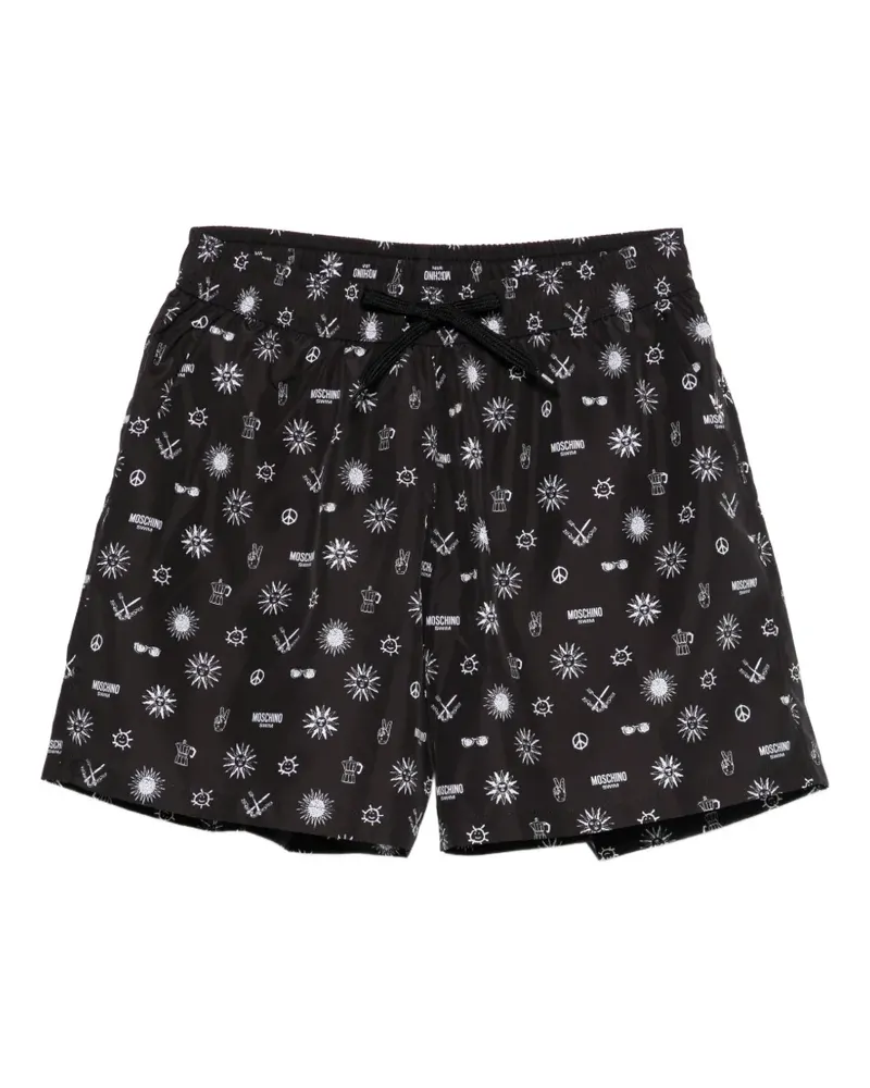 Moschino printed swim shorts - Schwarz Schwarz