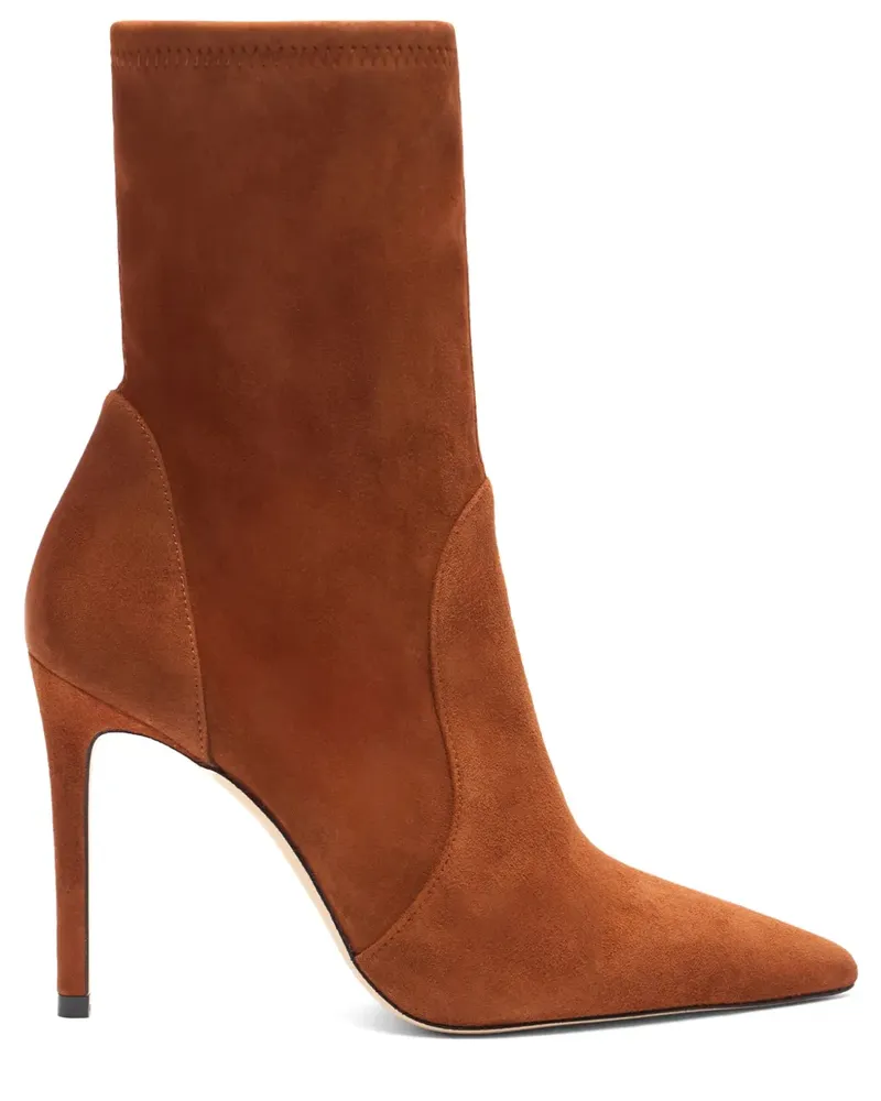 Stuart Weitzman Sock-Stiefel mit spitzer Kappe 100mm - Braun Braun