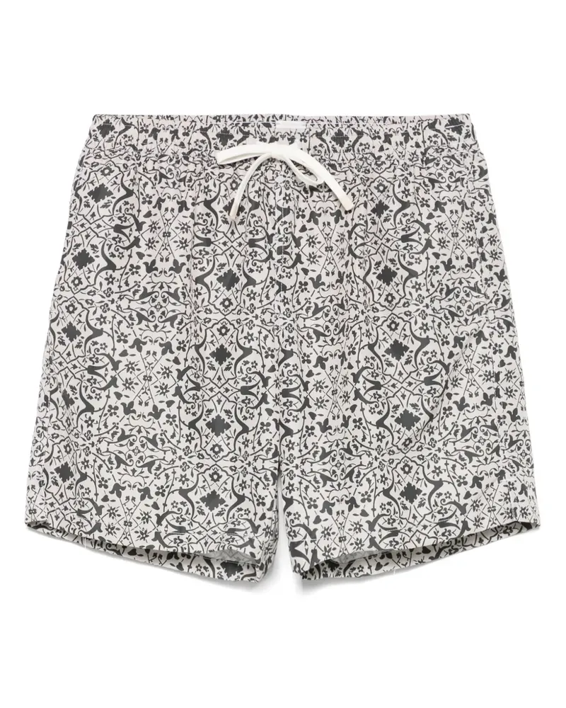 Eleventy Badeshorts mit Blumen-Print - Schwarz Schwarz