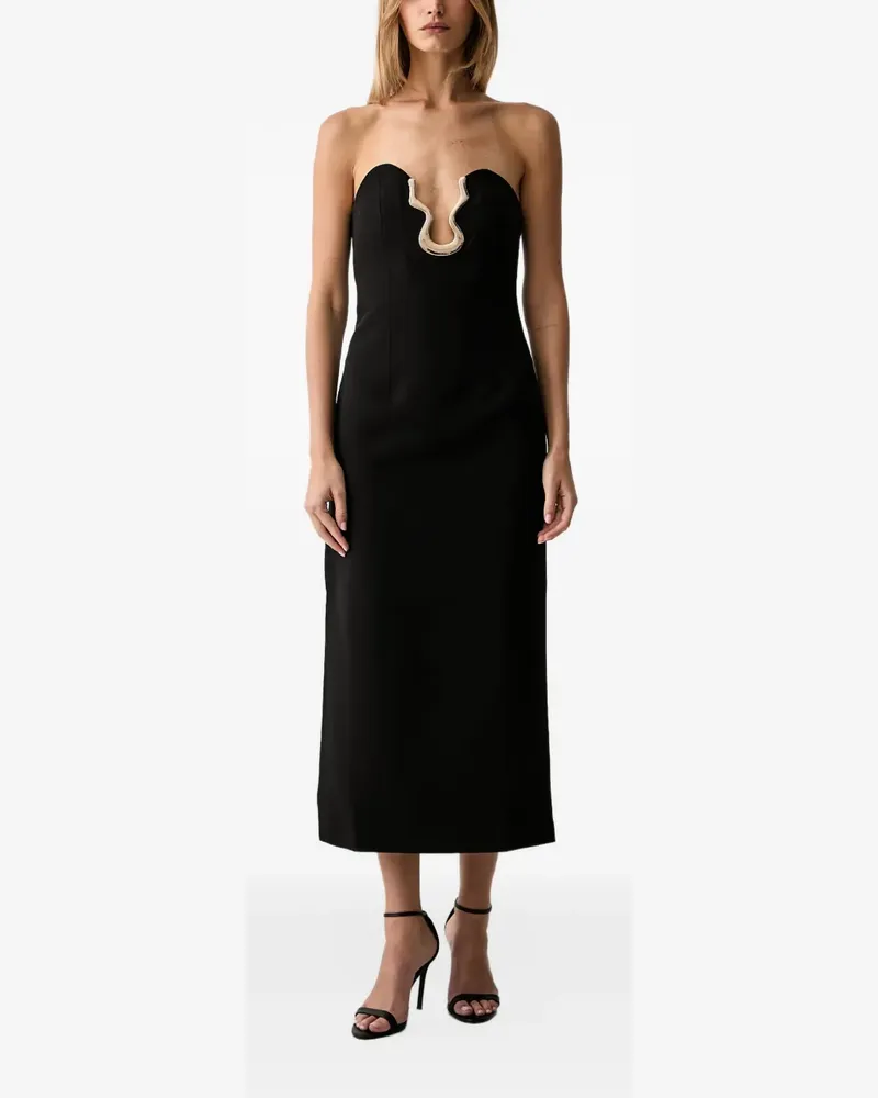 Bardot Paltrow strapless cutout-detail midi dress - Schwarz Schwarz