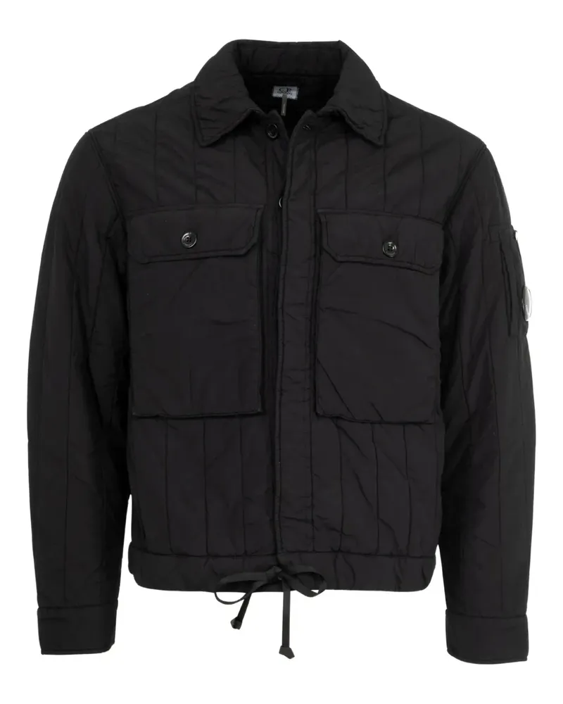 C.P. Company Gesteppte Jacke mit Linsen-Detail - Schwarz Schwarz