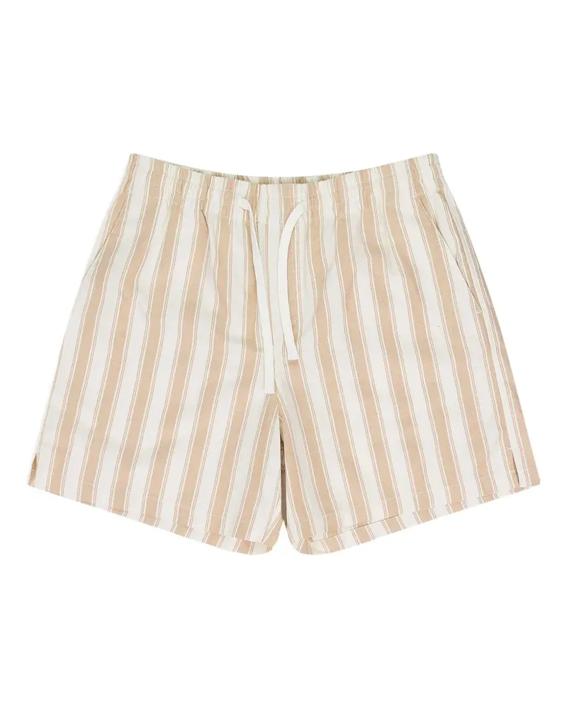 Aimé Leon Dore striped-pattern drawstring shorts - Nude Nude