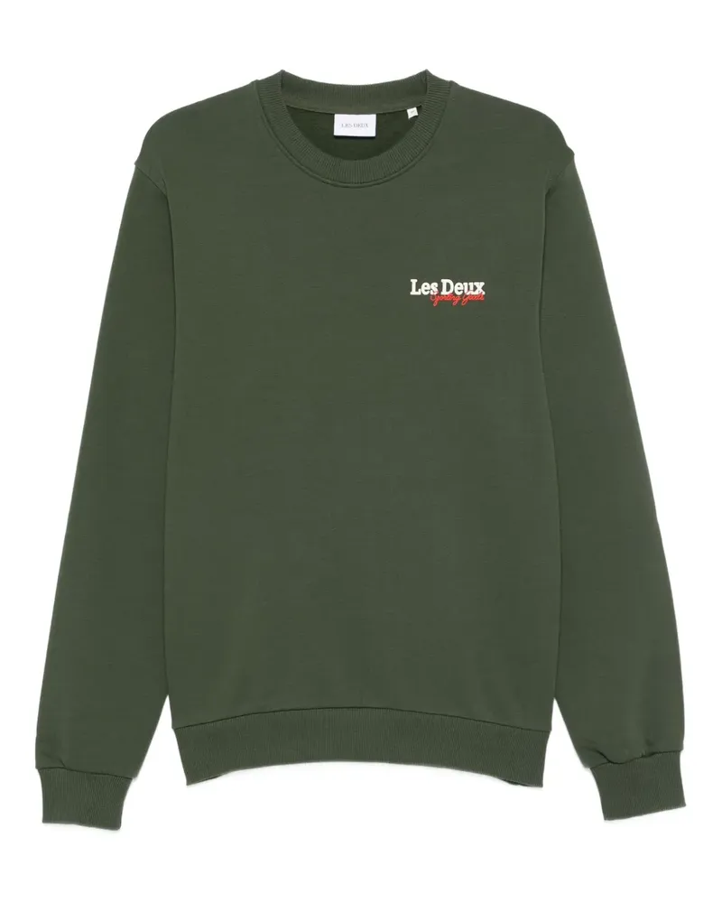 LES DEUX Racing Sweatshirt mit Rundhalsausschnitt - Grün Grün