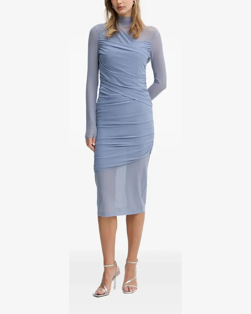 HUGO BOSS Midikleid mit Raffungen - Blau Blau