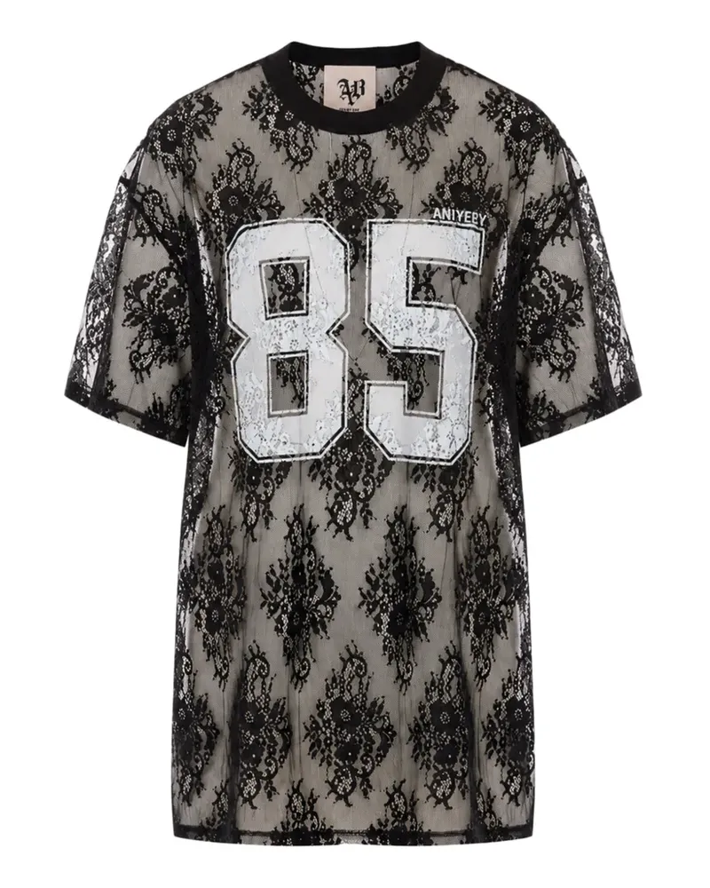 Aniye By Lila floral-lace T-shirt - Schwarz Schwarz