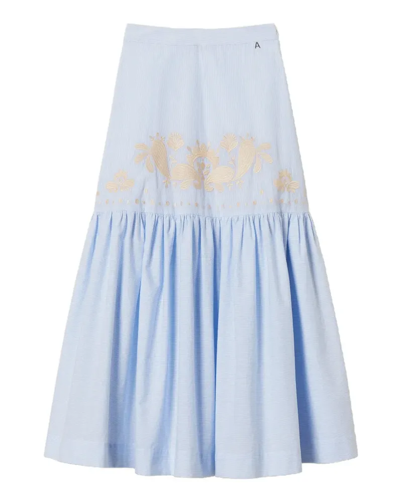 Twin-Set embroidered pinstripe skirt - Blau Blau