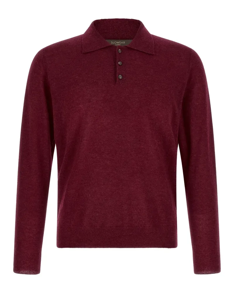 Zanone Langärmeliges Poloshirt - Rot Rot