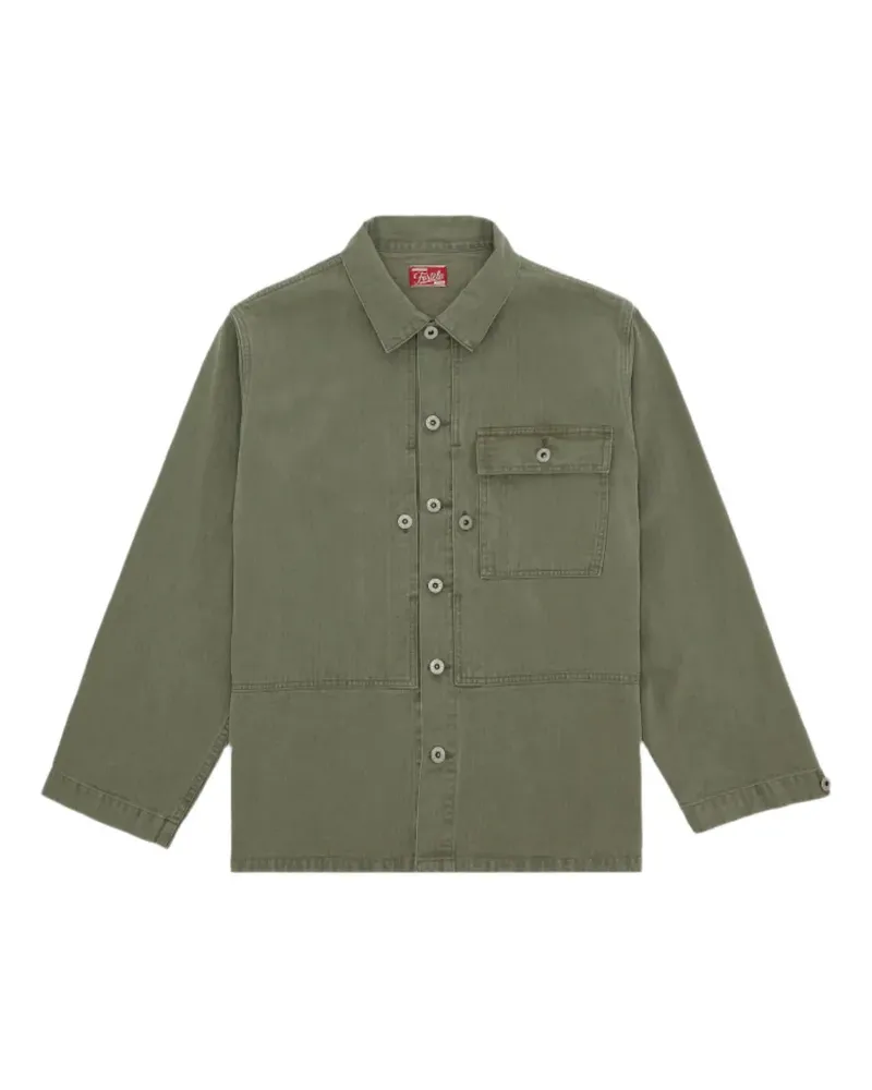Fortela patch pocket herringbone shirt - Grün Grün