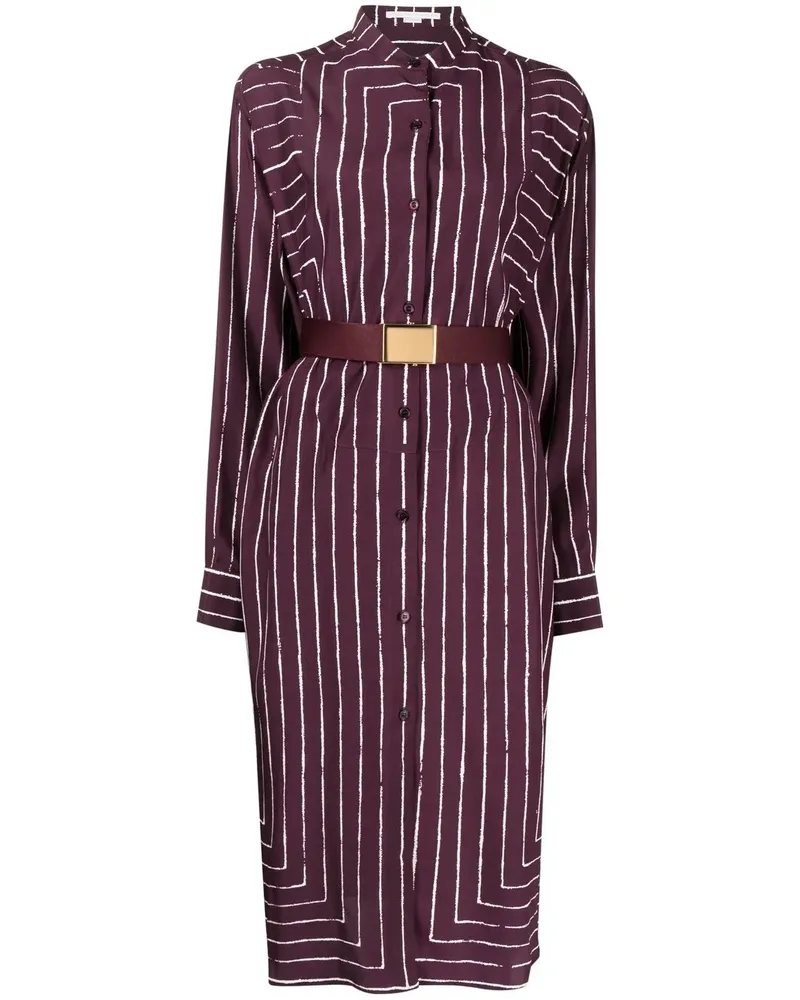 Stella McCartney Gestreiftes Midi-Hemdkleid - Violett Violett