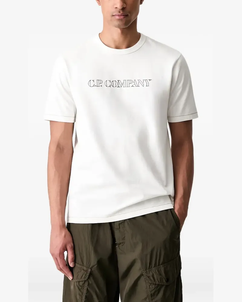 C.P. Company Logo-T-Shirt aus gezwirntem, merzerisiertem 30/2-Jersey mit kurzen Ärmeln - Weiß Weiß