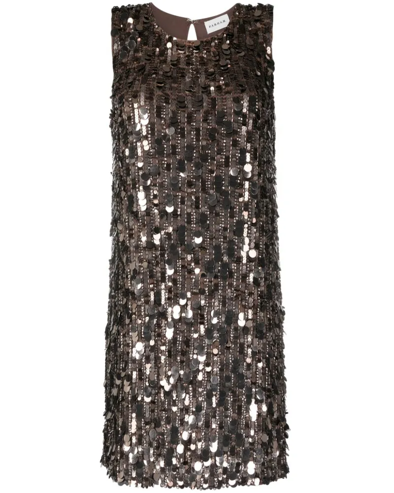 P.A.R.O.S.H. P.A.R.O H. Ärmelloses Kleid mit Pailletten - Braun Braun