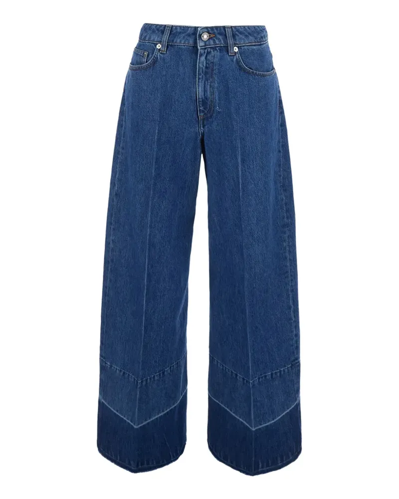Givenchy chevron-stitch wide-leg jeans - Blau Blau