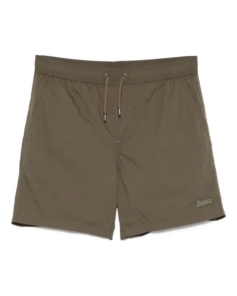 Herno Badeshorts in Knitteroptik - Grün Grün