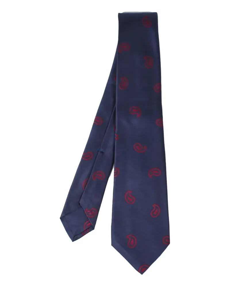 Kiton paisley-pattern silk tie - Blau Blau