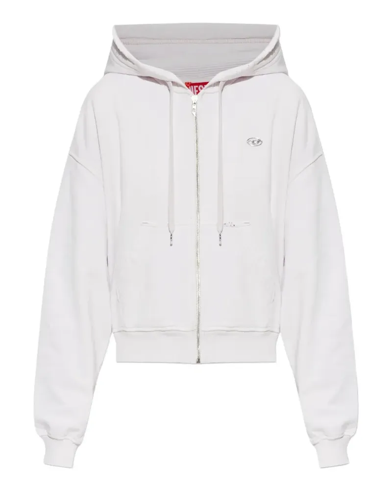 Diesel crystal-embellished zip-up hoodie - Weiß Weiß