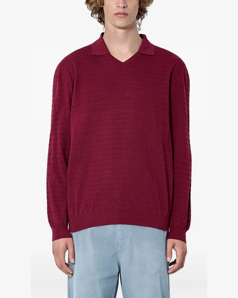 Miu Miu textured-knit cotton sweater - Rot Rot