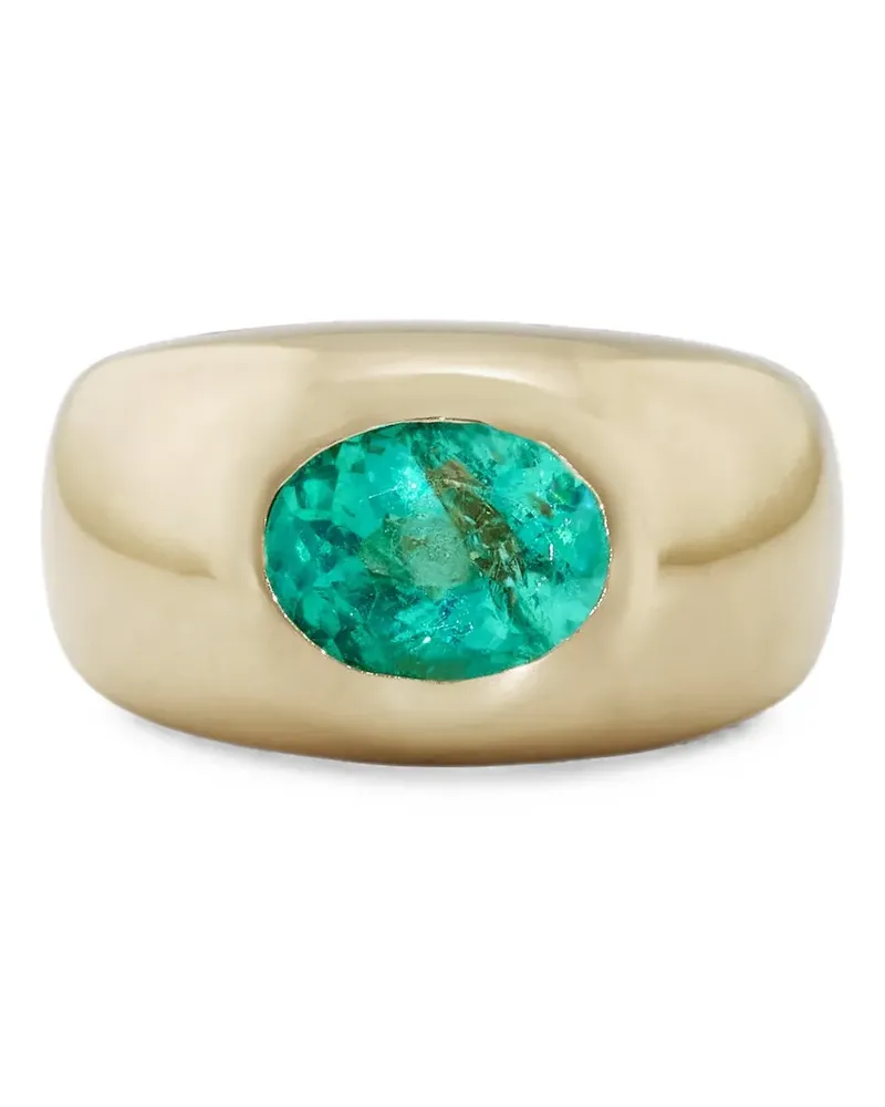 Jacquie Aiche emerald oval dome ring - Gold Gold