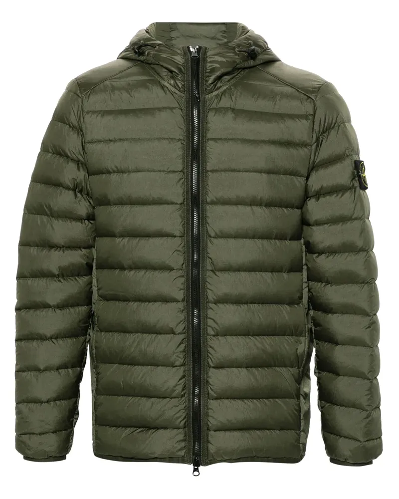 Stone Island Gefütterte Jacke mit Kompass-Patch - Grün Grün