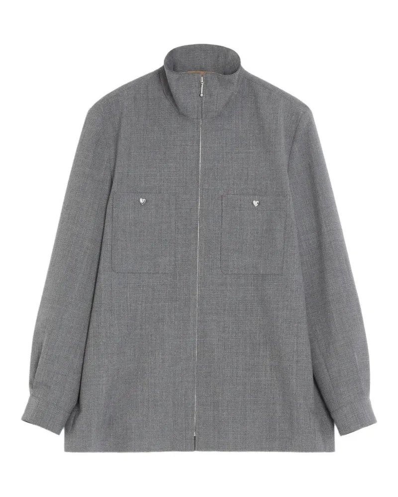 Valentino Garavani Hemdjacke aus Mouliné - Grau Grau