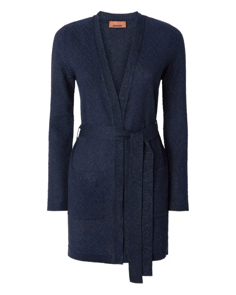 Missoni Gürtel-Cardigan mit Zickzackmuster - Blau Blau